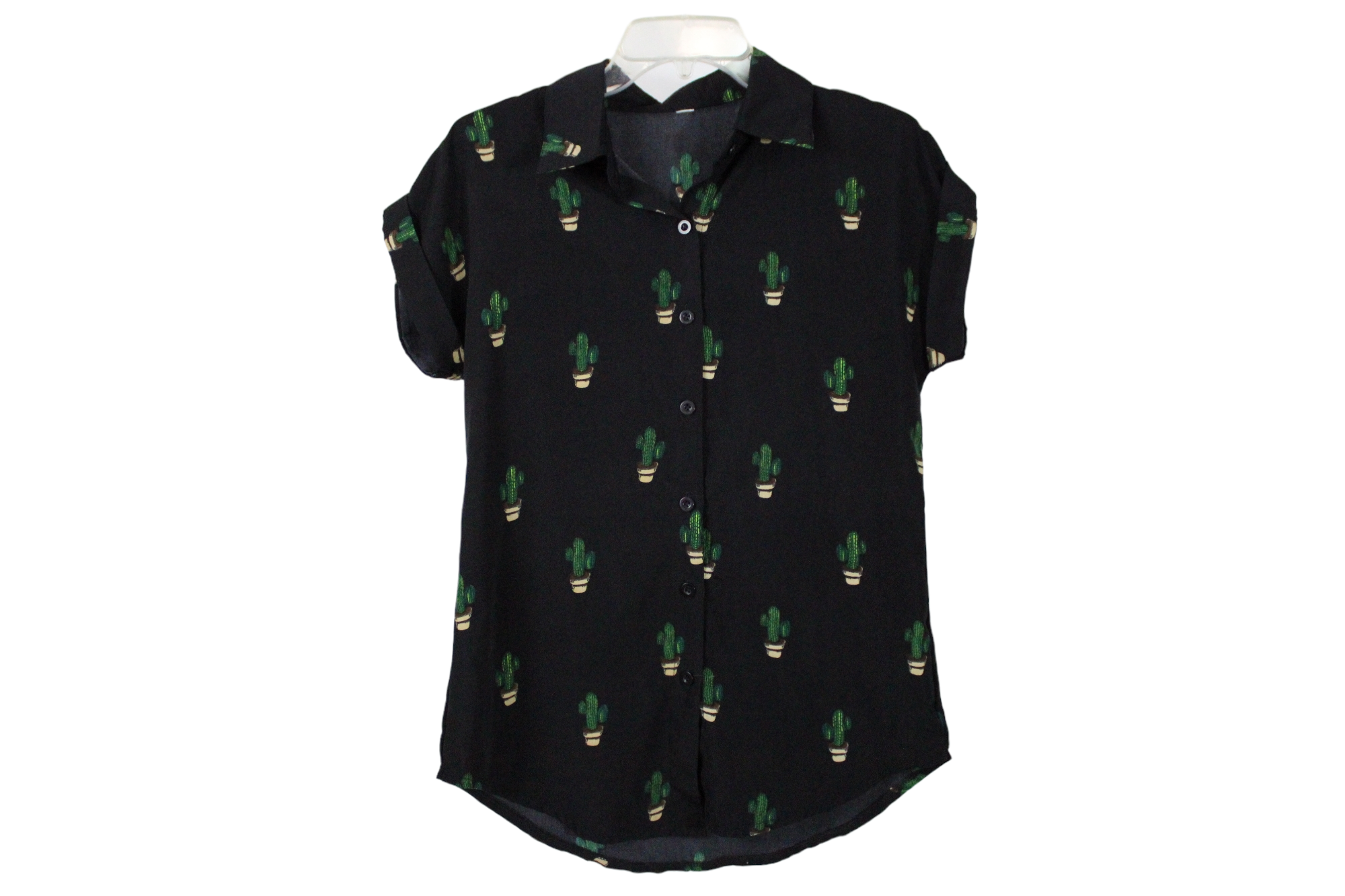 Black Cactus Button Down Shirt | M