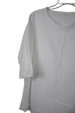 White Cotton Blend Tunic Top | L