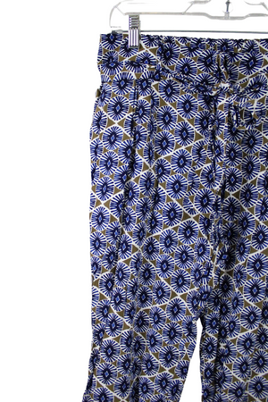 Old Navy Blue Green Patterned Taper Summer Pants | S