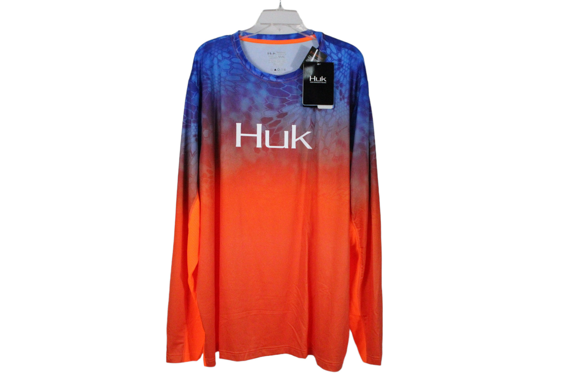 New Huk Performance Fishing Orange Long Sleeved Shirt | XXXL