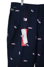 Lacoste Live! Navy Blue Boat Shoe Embroidered Pants | 36