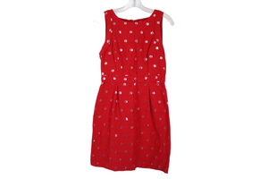 Elle Red Silver Shimmer Dress | 2