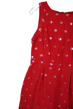 Elle Red Silver Shimmer Dress | 2