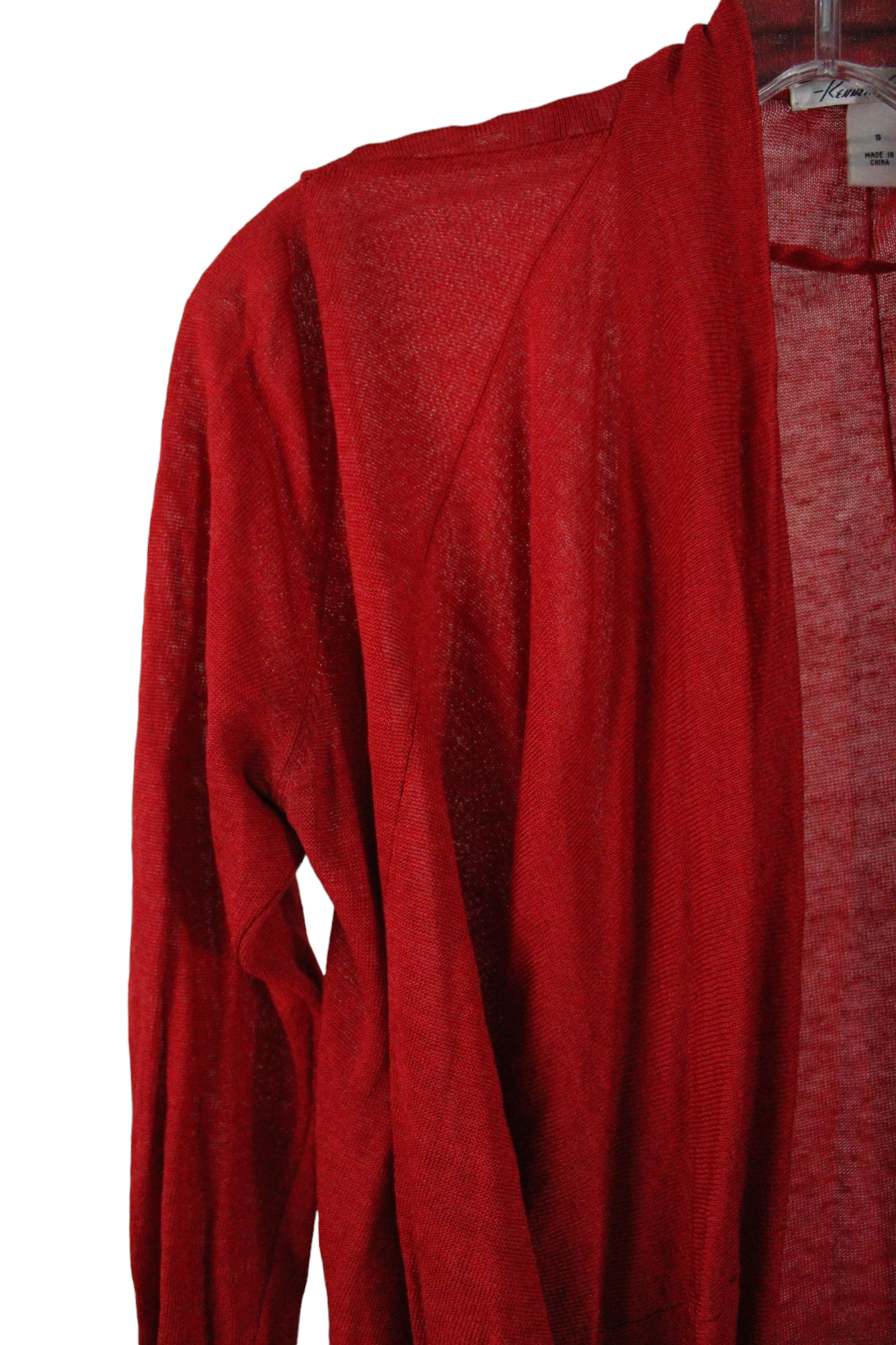 Kenneth Cole Linen Blend Red Cardigan | S