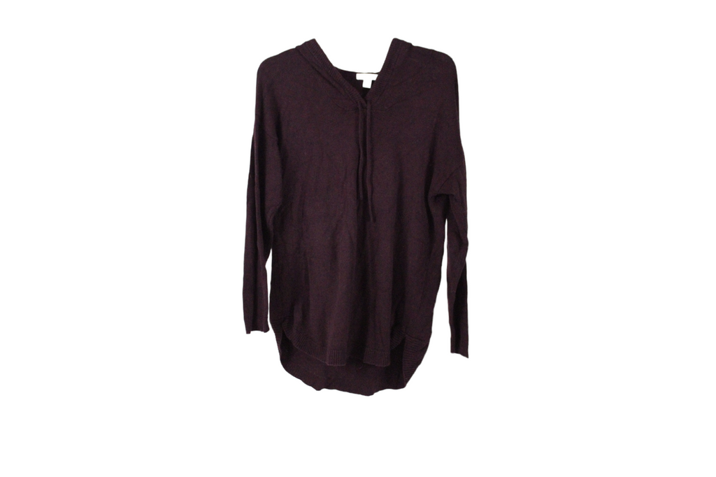 New York & Co. Burgundy Knit Hoodie Sweater | M