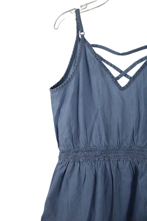 Derek Heart Chambray Romper | M