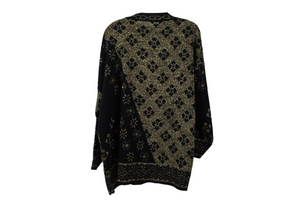 Vintage Black Gold Shimmer Sweater | 2X