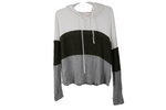 Pink Lady Green Color Blocked Waffle Knit Hoodie | S