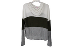 Pink Lady Green Color Blocked Waffle Knit Hoodie | S