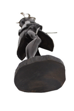 African Ebony Warrior Carved Wood Statue