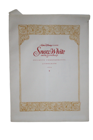 Vintage 1994 Disney Snow White Commemorative Lithograph, Disney Store Exclusive