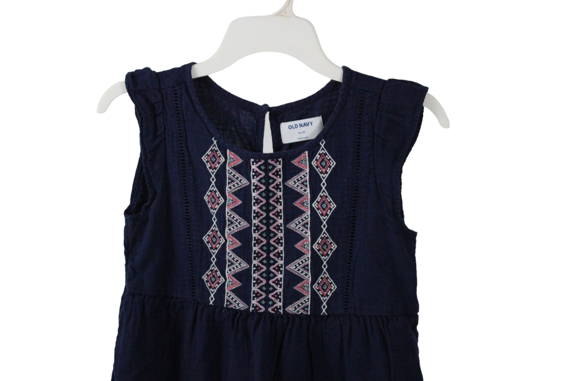 Old Navy Blue Embroidered Dress | 14