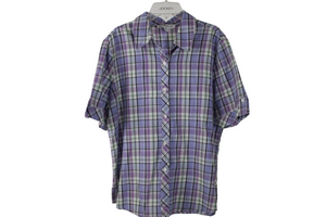 Southern Lady Purple Plaid Top | M