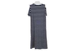 Southcott Blue Striped Cold Shoulder Dress | 1 (SM)