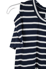 Southcott Blue Striped Cold Shoulder Dress | 1 (SM)