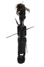 African Ebony Warrior Carved Wood Statue