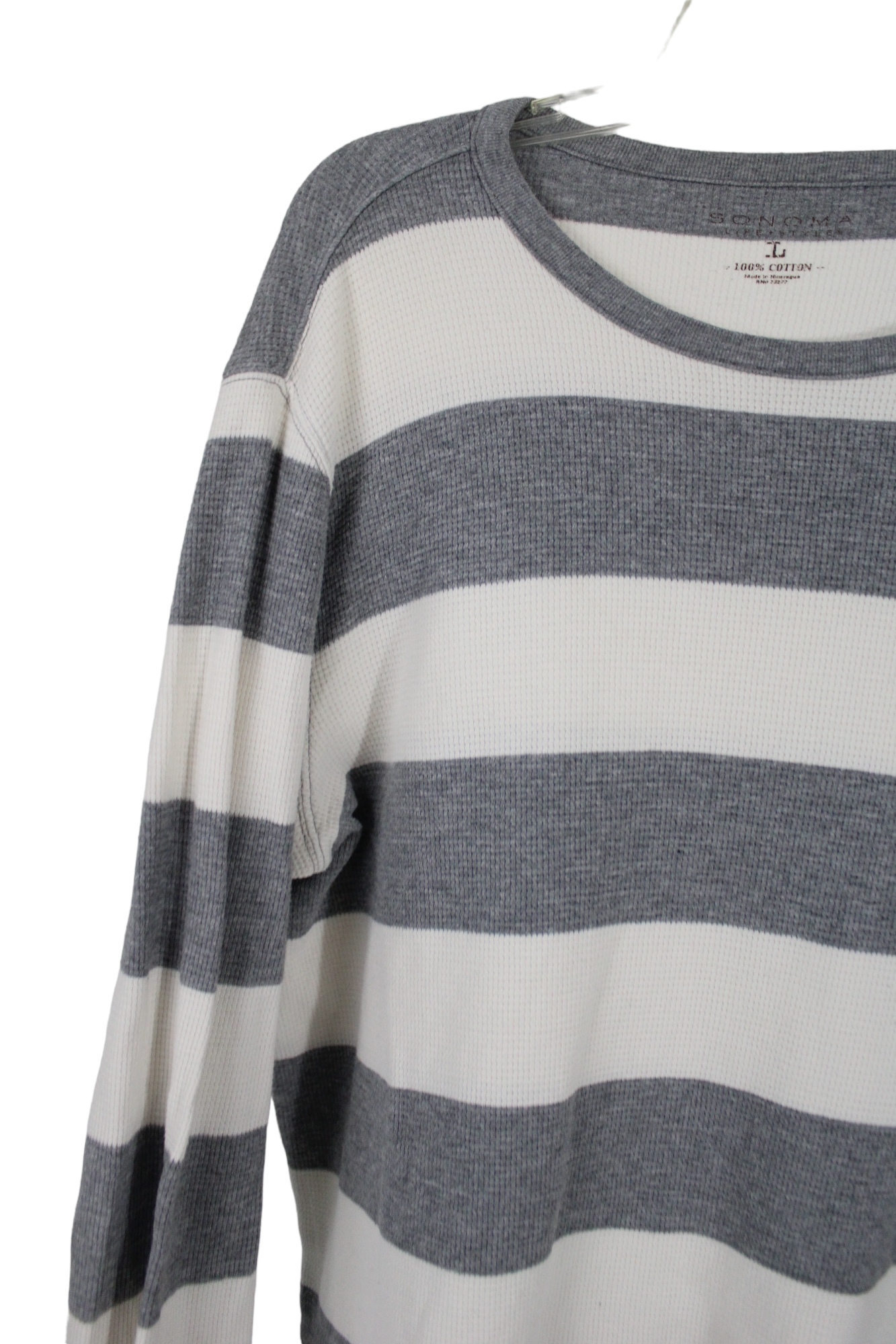 Sonoma Gray Striped Shirt | L