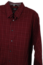 Haggar Red Plaid Button Down Shirt | L