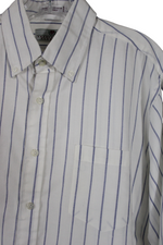 Traditional Classic White Blue Striped Shirt | 16 1/2 34/35