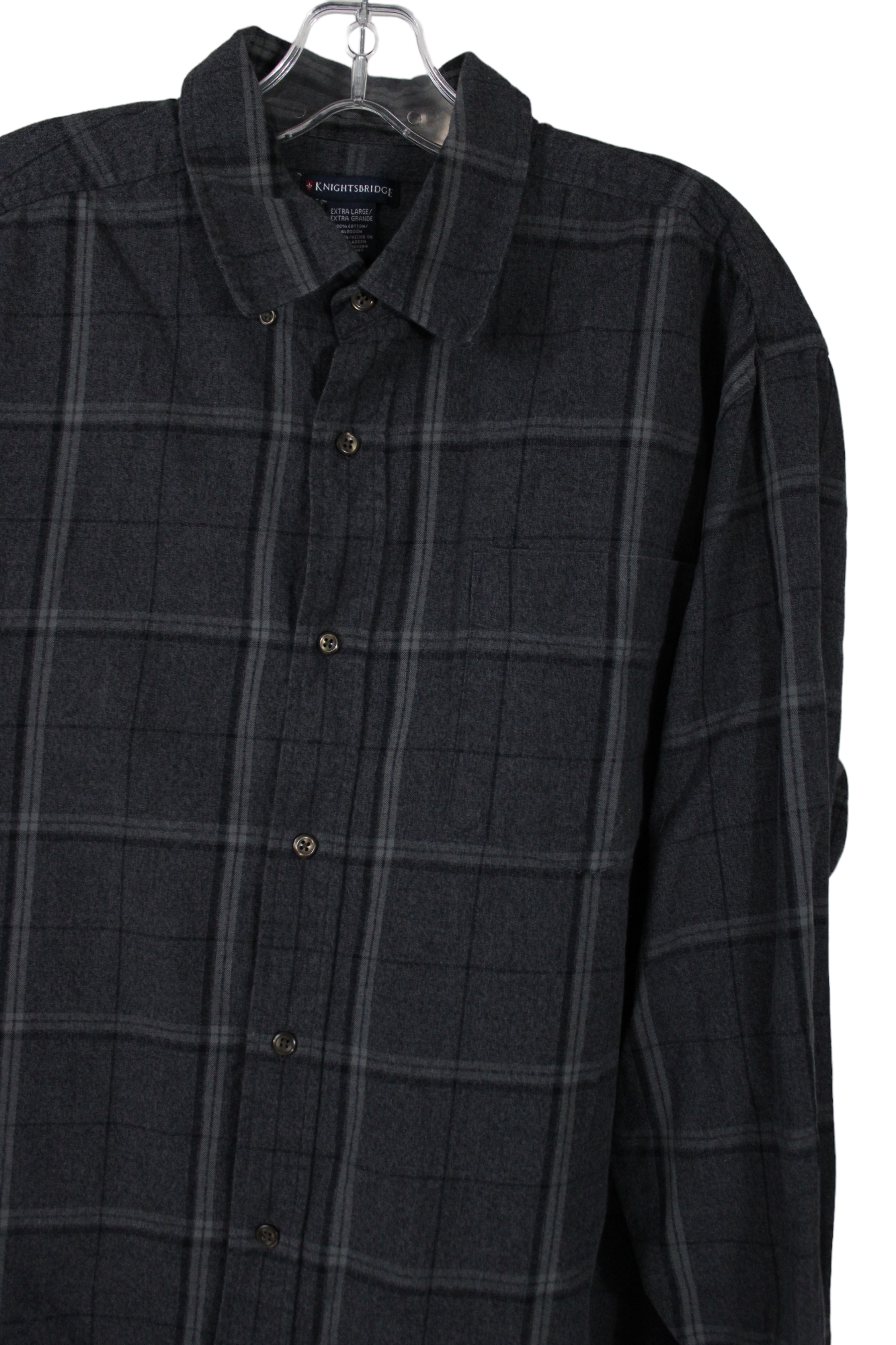 Knightsbridge Gray Plaid Shirt | XL