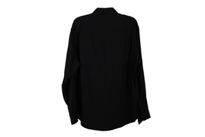 Van Heusen Stripe Textured Traveler Black Button Down Shirt | XL