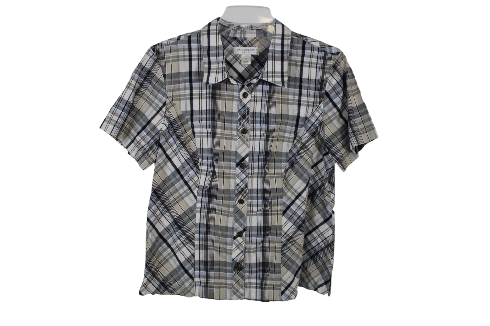 Christopher & Banks Plaid Shirt | LG Petite
