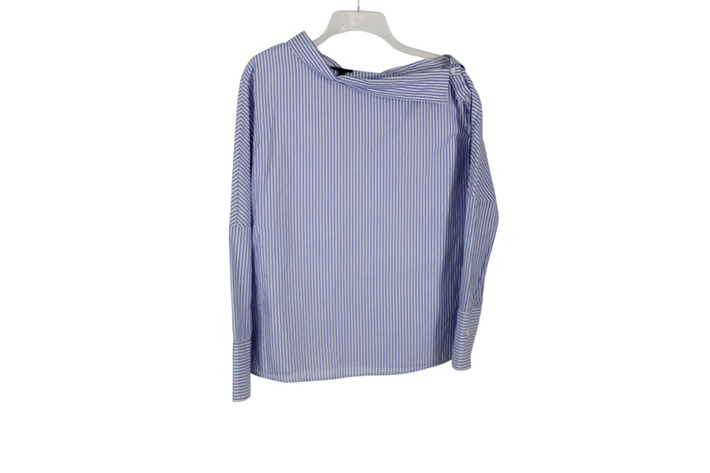 Who What Wear Blue Striped Top | XS