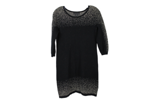 Attention Black Gold Knit Sweater Dress | M