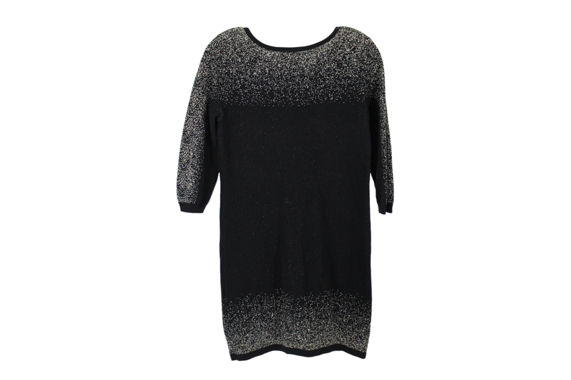 Attention Black Gold Knit Sweater Dress | M