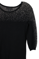 Attention Black Gold Knit Sweater Dress | M