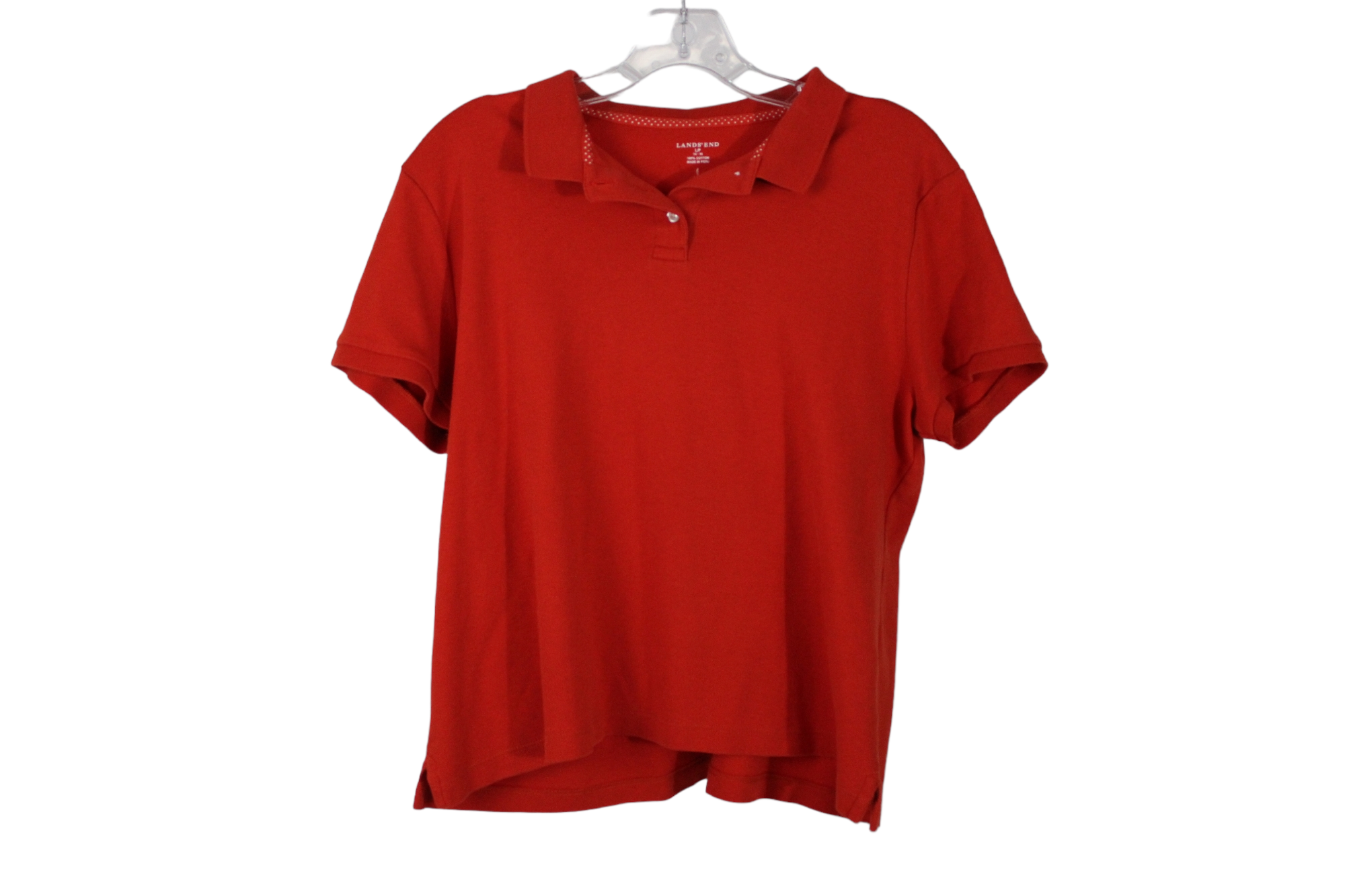 Lands' End Poppy Red Polo Shirt | L Petite