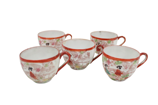 Vintage Geisha Small Teacups | Set Of 5