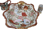 Vintage Japanese Red Painted Tea Set | Set Of 8