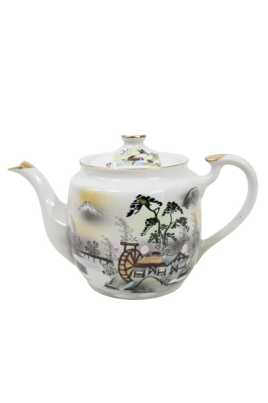 Vintage Japanese Geisha Painted Teapot