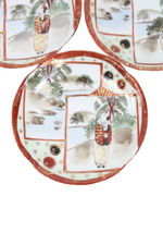 Vintage Painted Geisha Sushi Plates | Set Of 3