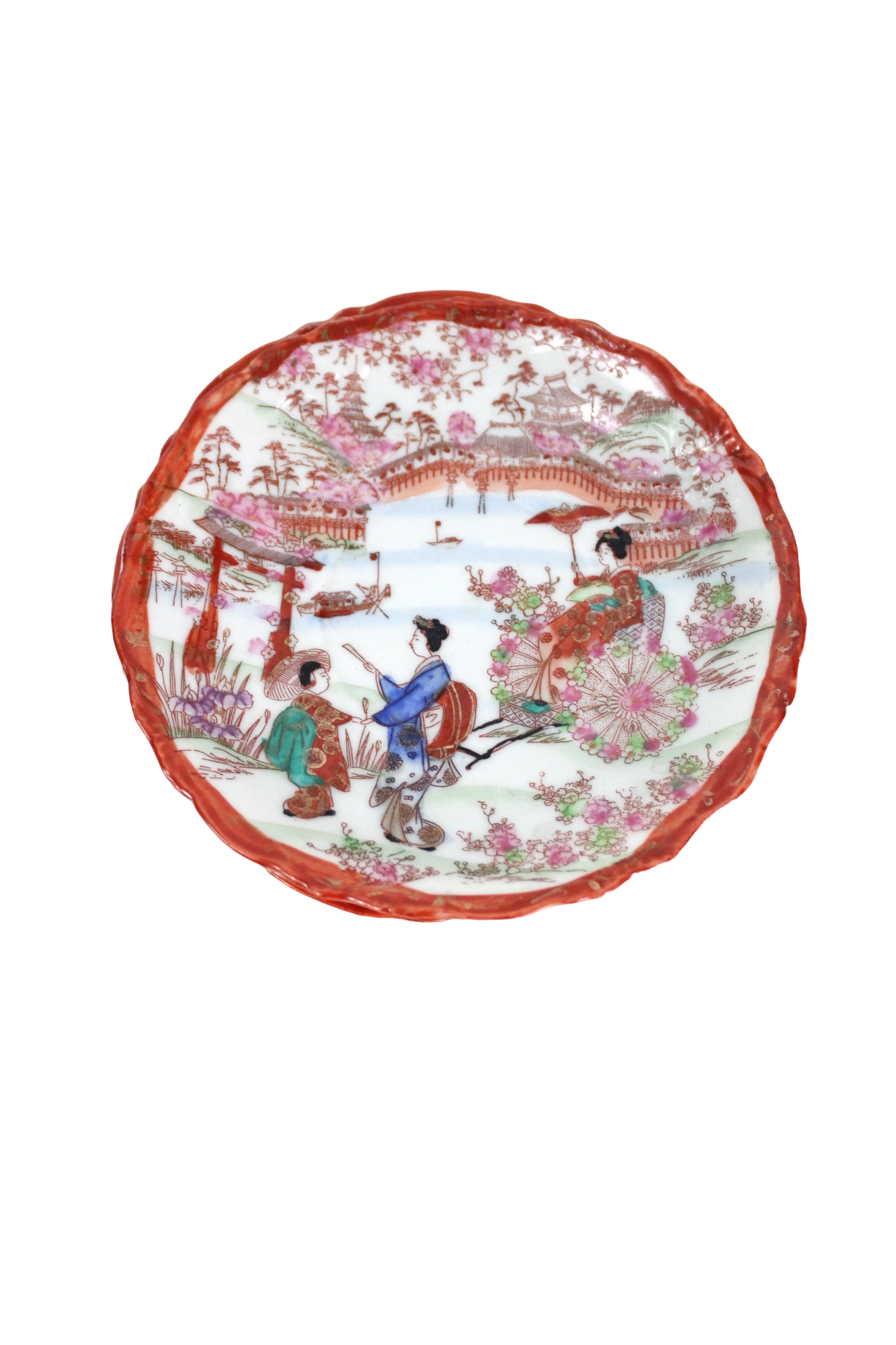 Vintage Geisha Painted Japanese Plates | Set Of 5