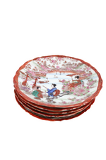 Vintage Geisha Painted Japanese Plates | Set Of 5