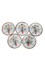Vintage Geisha Mini Sushi Plates | Set Of 5