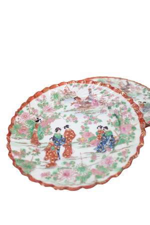 Vintage Hand Painted Japanese Geisha Plates | Set Of 3