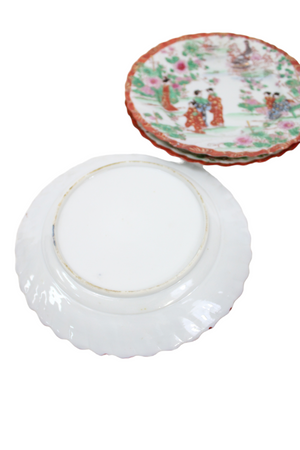 Vintage Hand Painted Japanese Geisha Plates | Set Of 3
