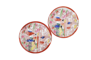 Small Vintage Sushi Geisha Dishes | Set Of 2