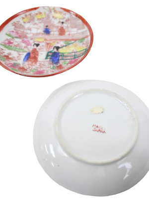Small Vintage Sushi Geisha Dishes | Set Of 2