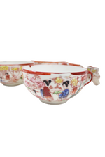 Vintage Painted Geisha Japanese Teacups | Set Of 4