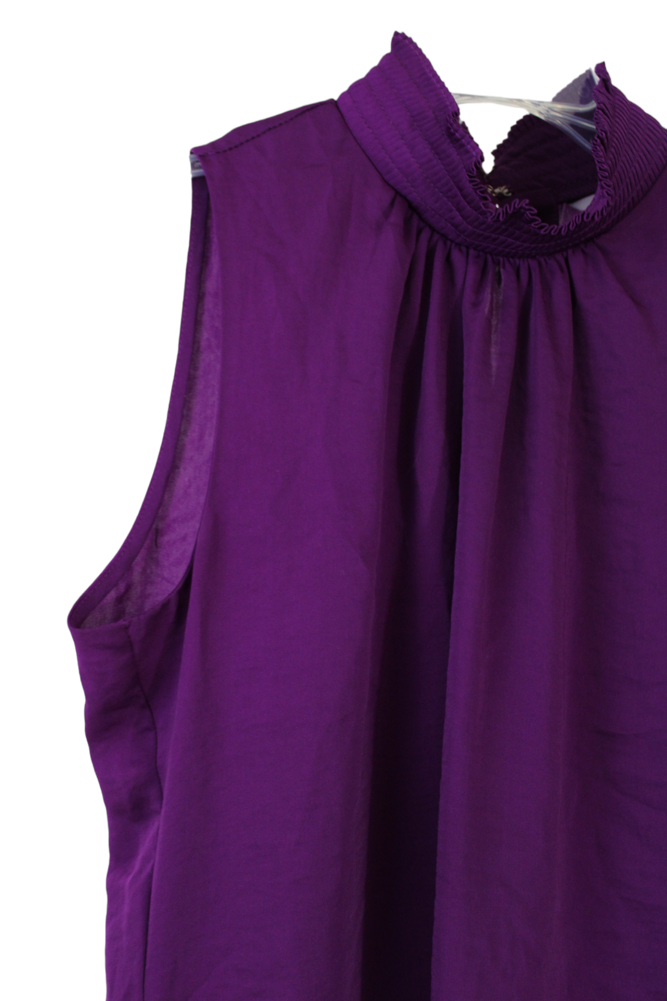 Calvin Klein Purple Mock Neck Blouse | XS