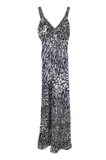 Morgan & Co. Satin Black White Beaded Formal Dress | 3/4