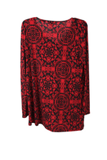 Dana Buchman Red Long Sleeved Blouse | L