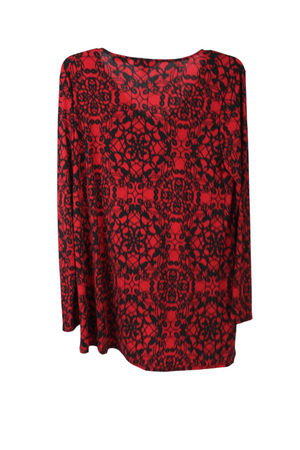 Dana Buchman Red Long Sleeved Blouse | L
