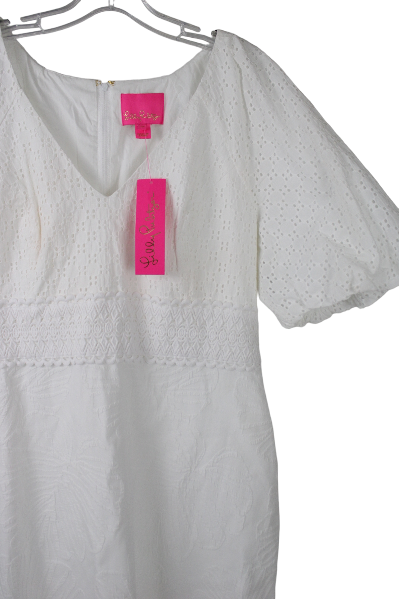 Lilly Pulitzer Jazlyn Dress (Size 14) (Resort White Who Let The Fronds Out Pucker Jacquard) Lilly Pulitzer Jazlyn Dress (Size 14) (Resort White Who Let The Fronds Out Pucker Jacquard)