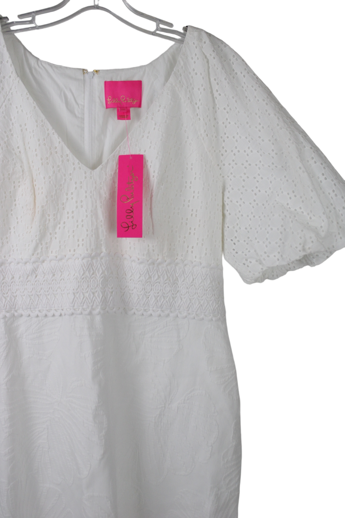 NEW Lilly Pulitzer Jazlyn White Eyelet Puff Sleeve Dress | 14