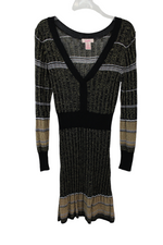 Candie's Black Gold Shimmer Sweater Dress | L